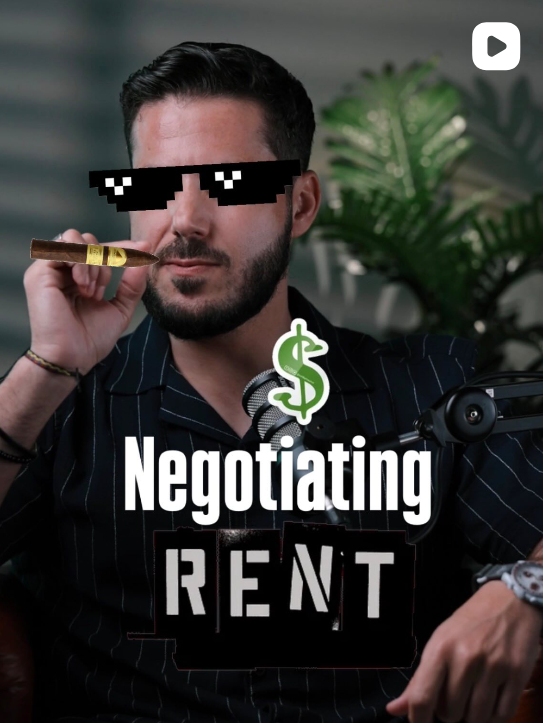 Video still captioned "Negotiating rent"