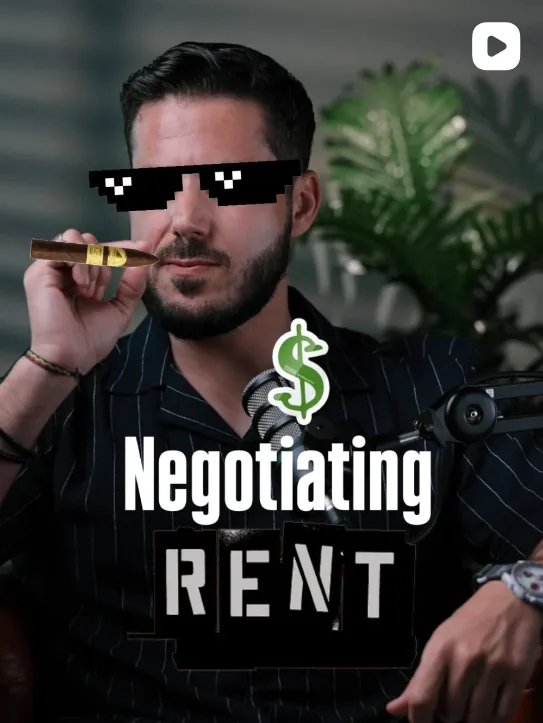 Video still captioned "Negotiating rent"